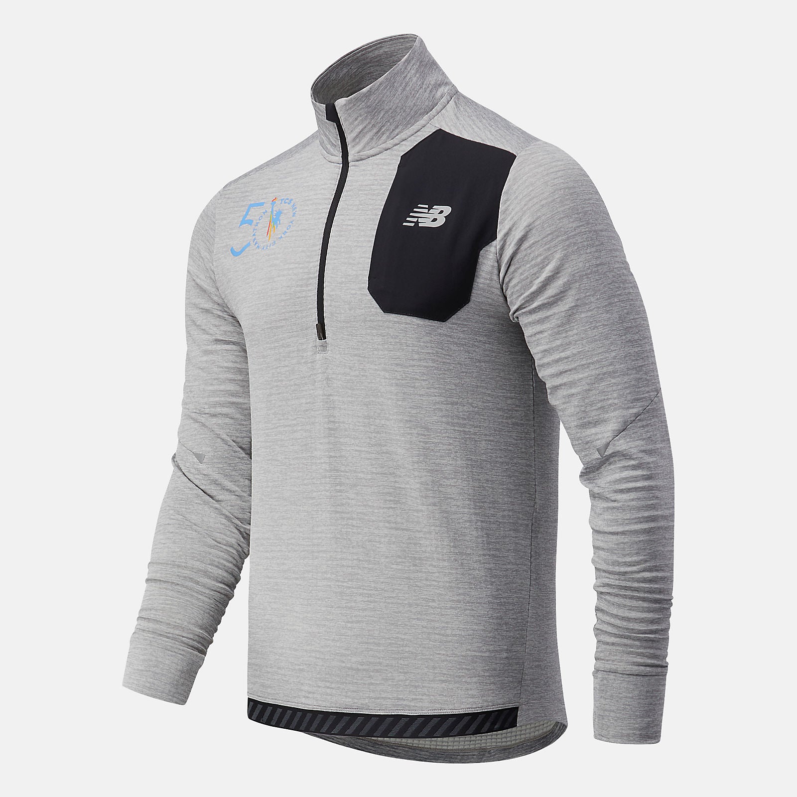 Athletic Grey NYC Marathon Impact Run Grid Back Half Zip / New Balance Men