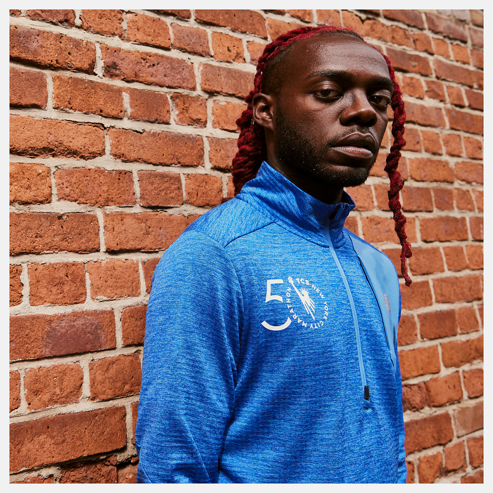 Faded Cobalt NYC Marathon Impact Run Grid Back Half Zip / New Balance Men