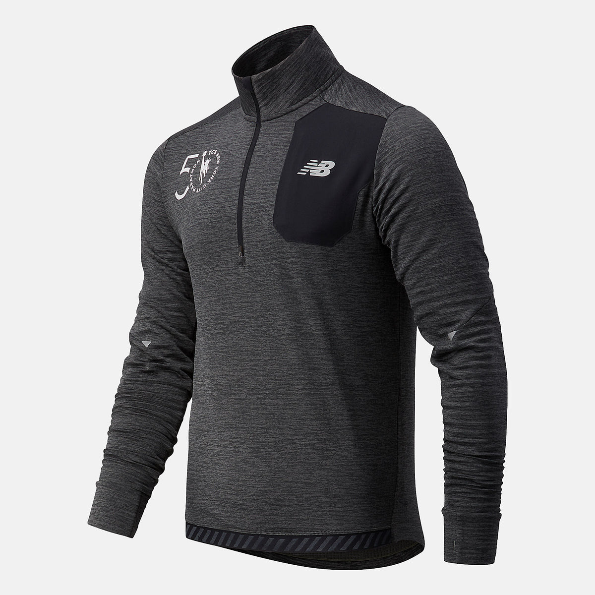 Heather Charcoal NYC Marathon Impact Run Grid Back Half Zip / New Balance Men