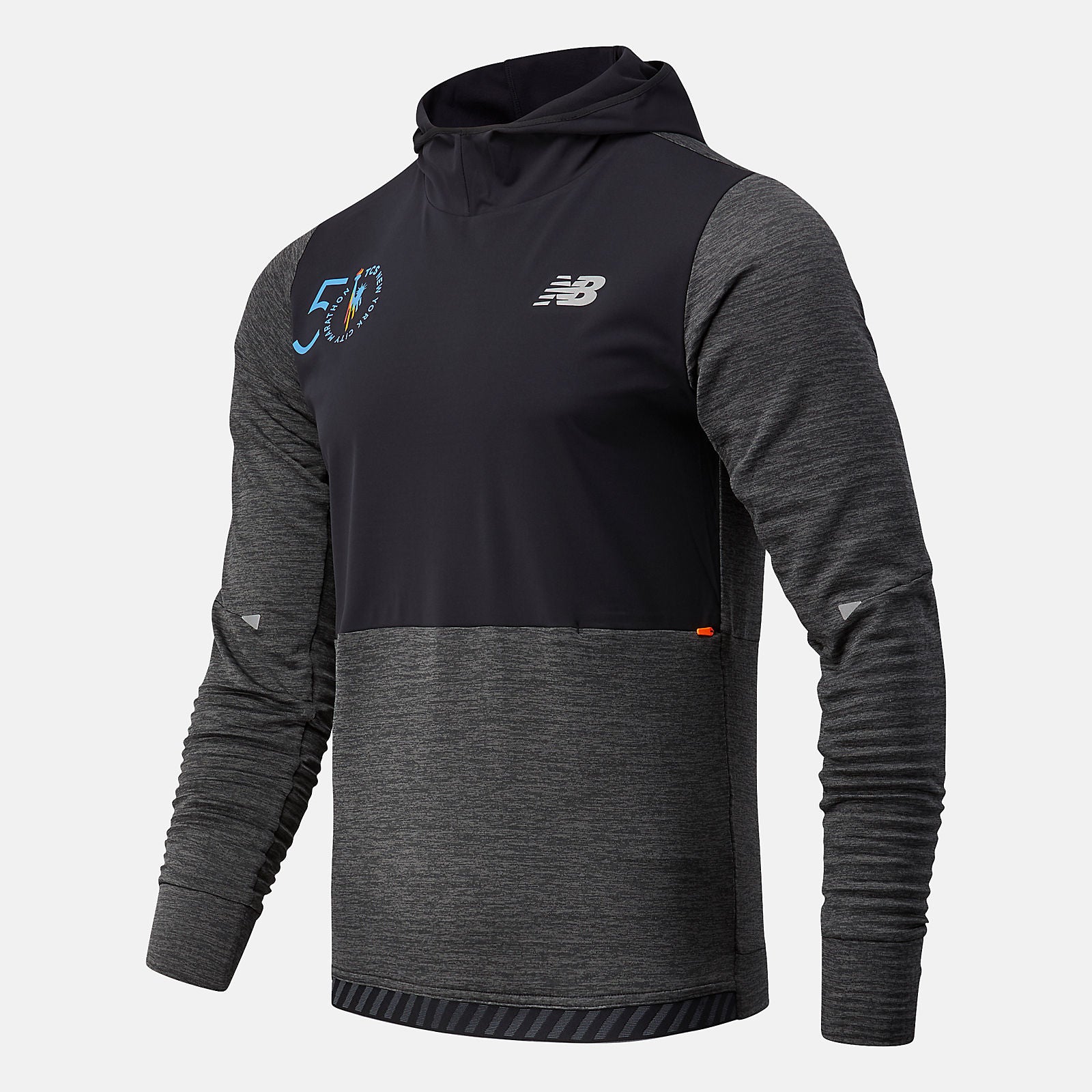 Heather Charcoal NYC Marathon Impact Run Grid Back Hoodie / New Balance Men