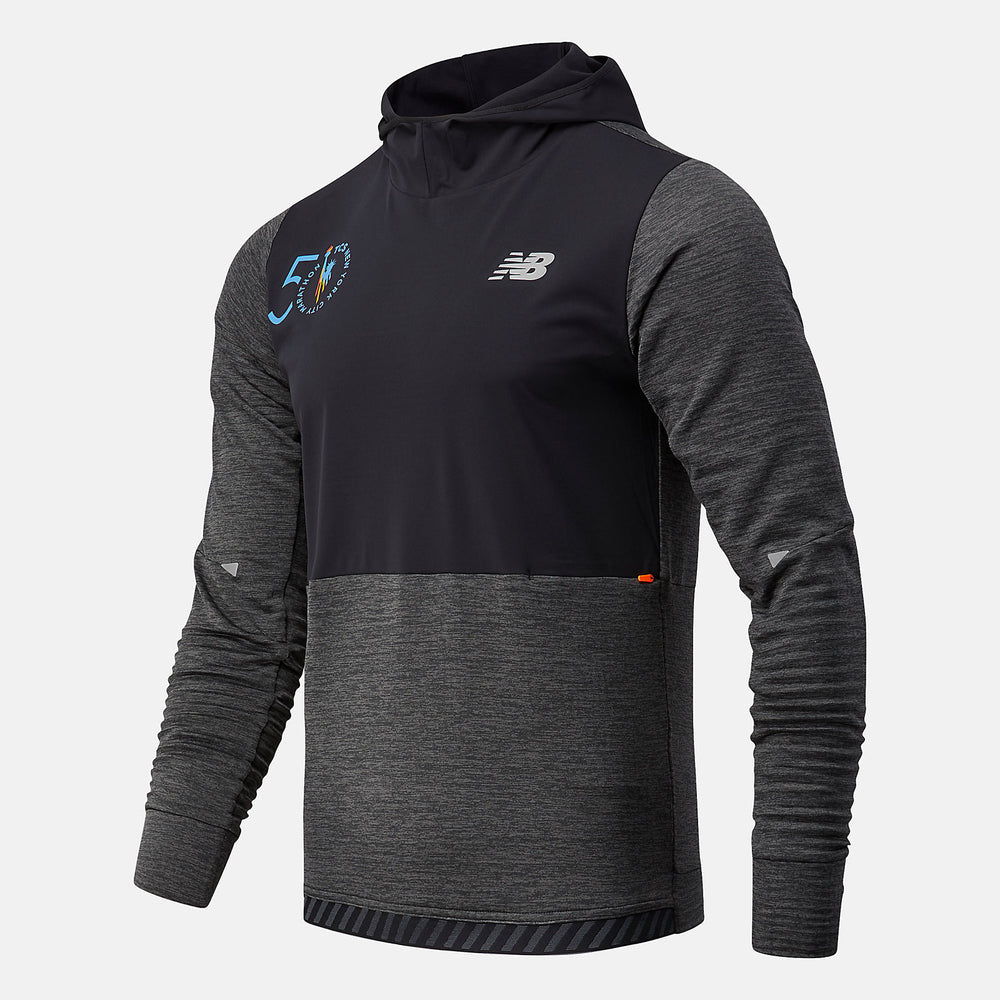 Heather Charcoal NYC Marathon Impact Run Grid Back Hoodie / New Balance Men