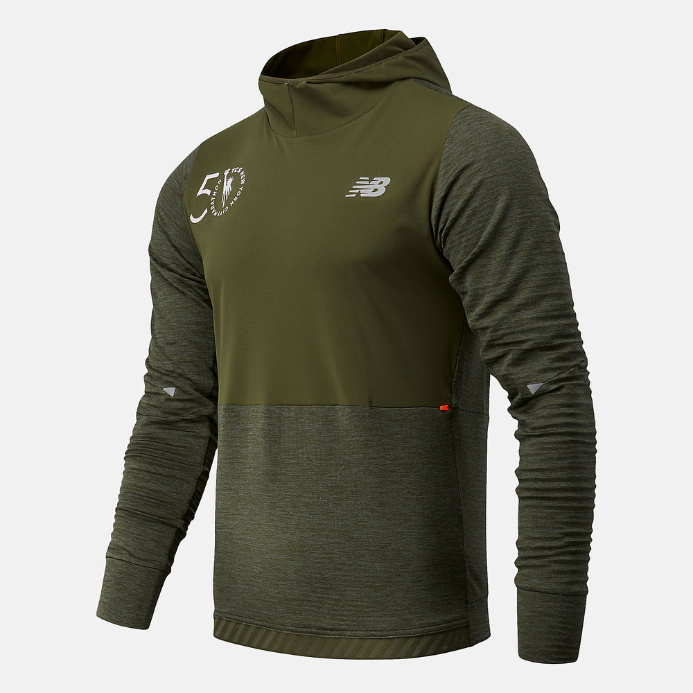 Oak Leaf Green NYC Marathon Impact Run Grid Back Hoodie / New Balance Men