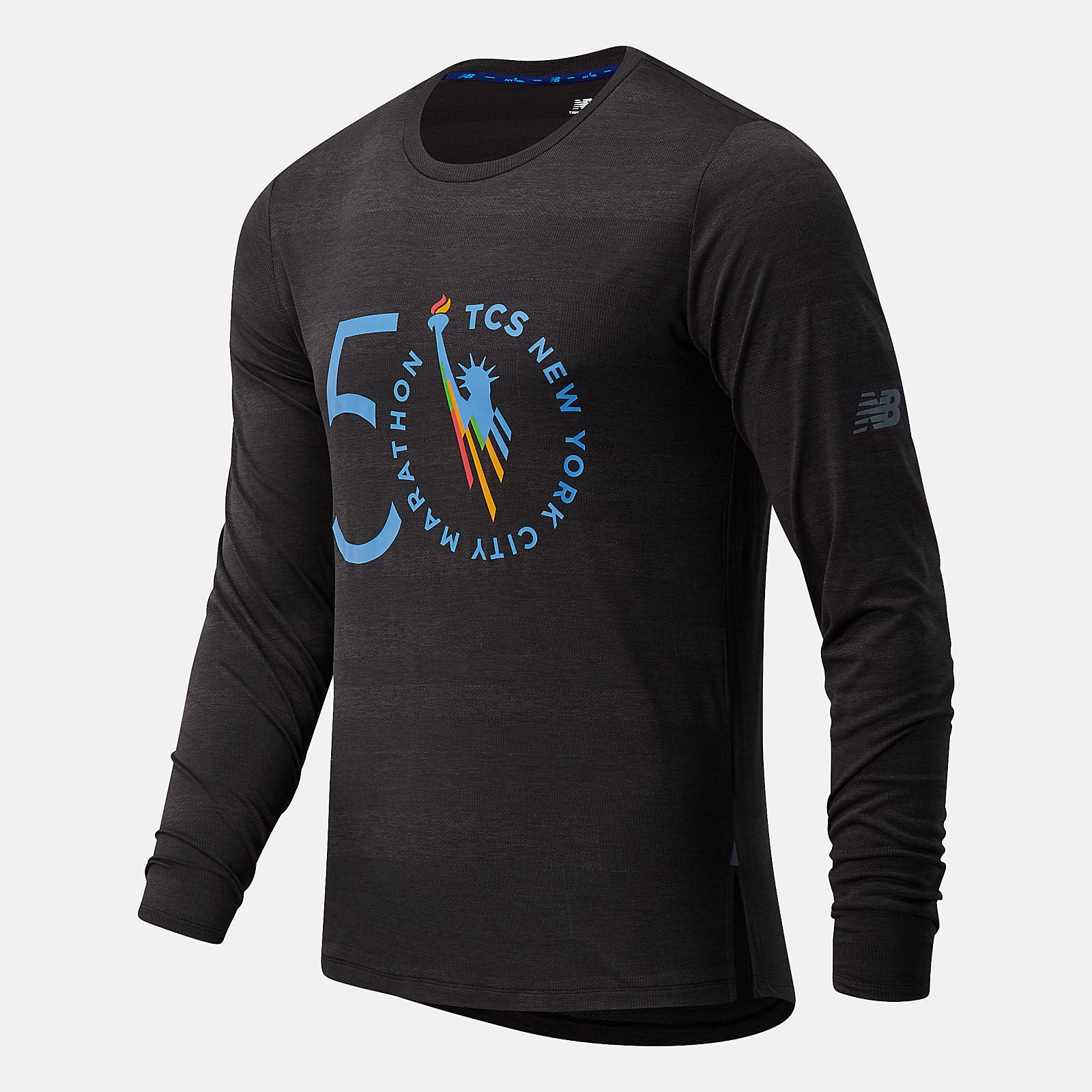 Black Heather NYC Marathon Q Speed Fuel Jacquard Long Sleeve / New Balance Men