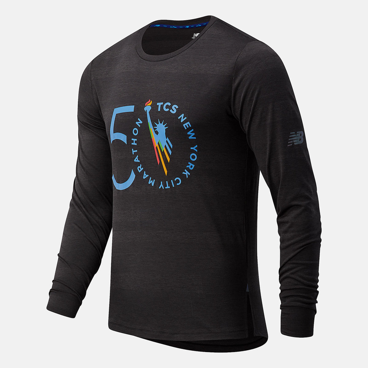 Black Heather NYC Marathon Q Speed Fuel Jacquard Long Sleeve / New Balance Men
