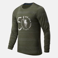 Oak Leaf Green NYC Marathon Q Speed Fuel Jacquard Long Sleeve / New Balance Men