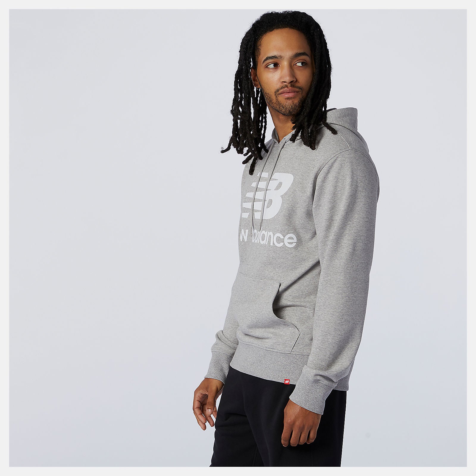 Athletic Grey NB Essentials Stacked Logo Po Hoodie / New Balance Men
