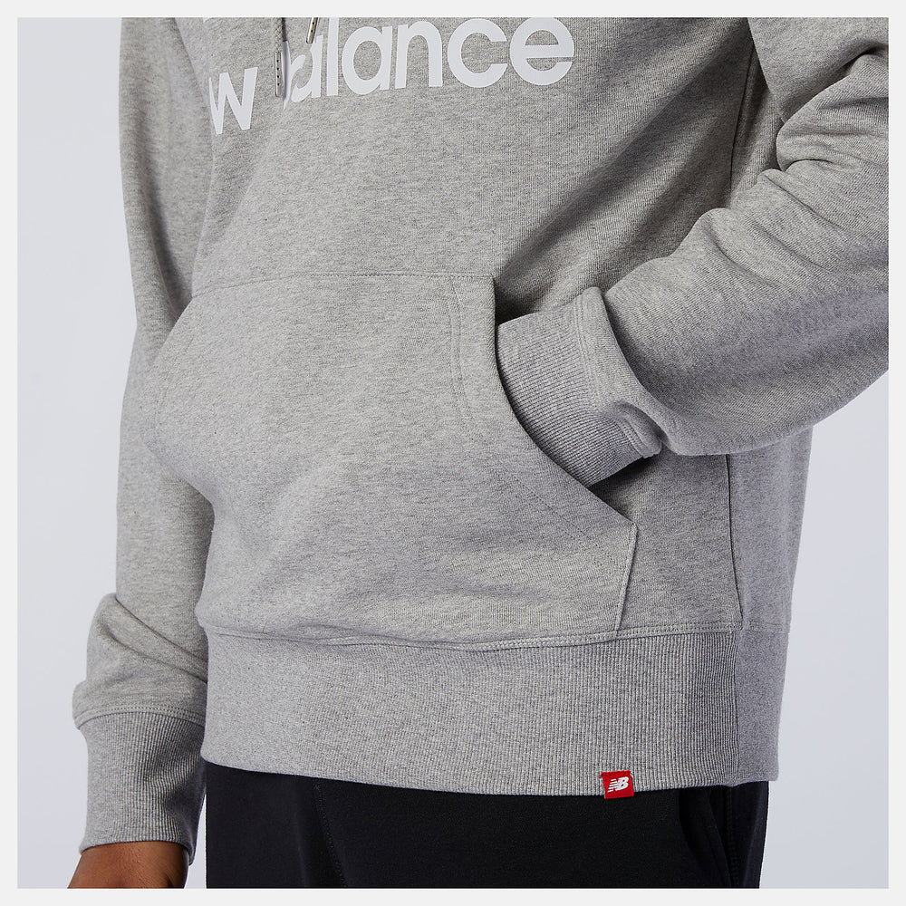 Athletic Grey NB Essentials Stacked Logo Po Hoodie / New Balance Men