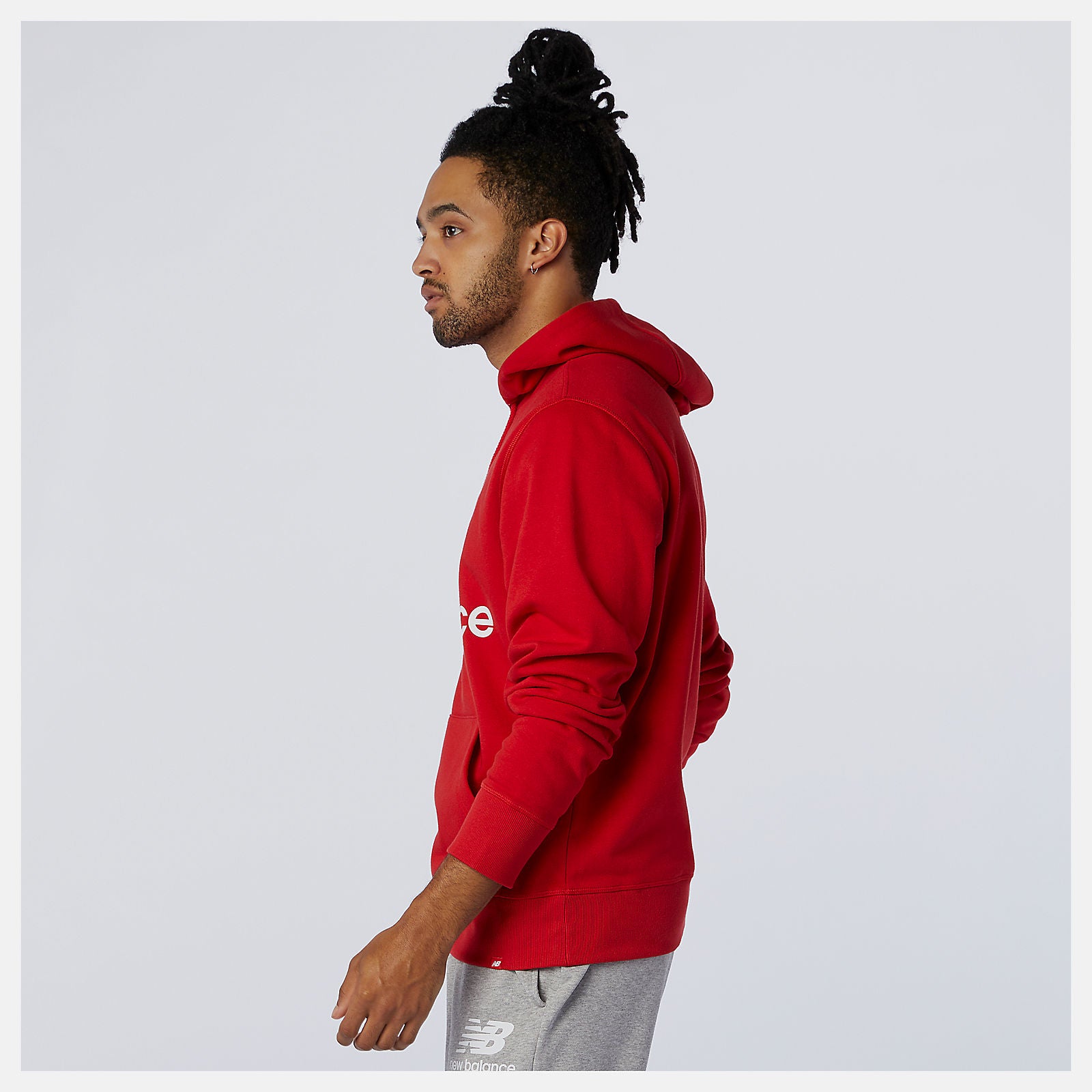 Team Red Inline NB Essentials Stacked Logo Po Hoodie / New Balance Men