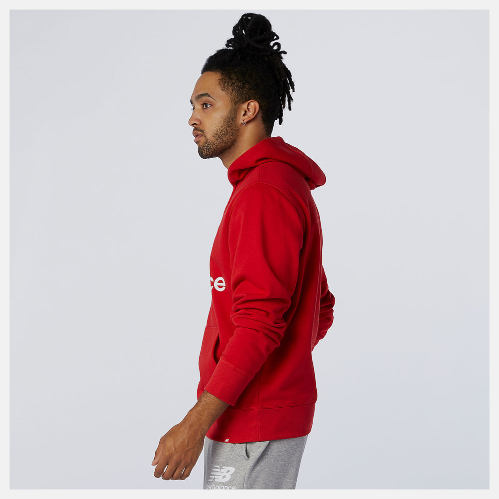 Team Red Inline NB Essentials Stacked Logo Po Hoodie / New Balance Men