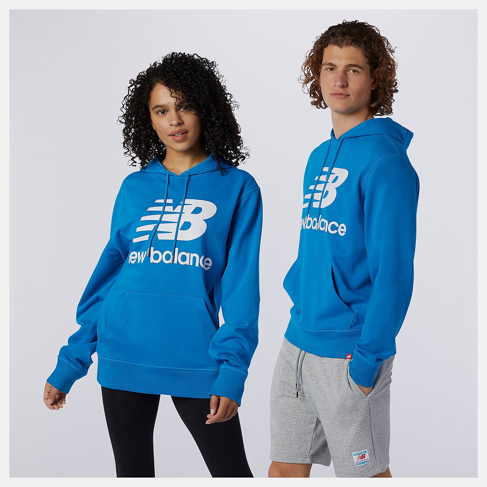 Wave Blue NB Essentials Stacked Logo Po Hoodie / New Balance Men