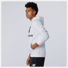 White NB Essentials Stacked Logo Po Hoodie / New Balance Men