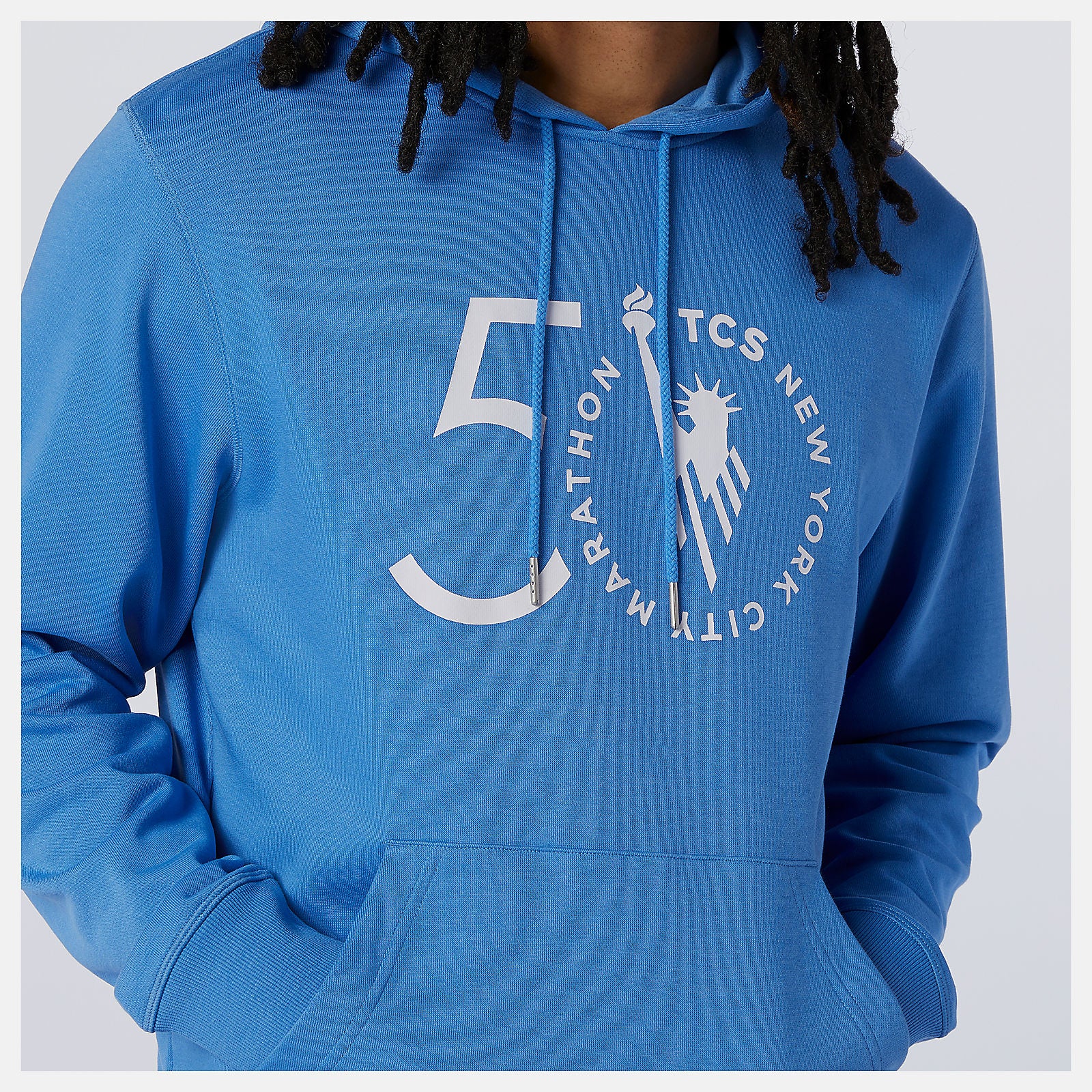 Faded Cobalt NYC Marathon Essentials Stacked Logo Po Hoodie / New Balance Men