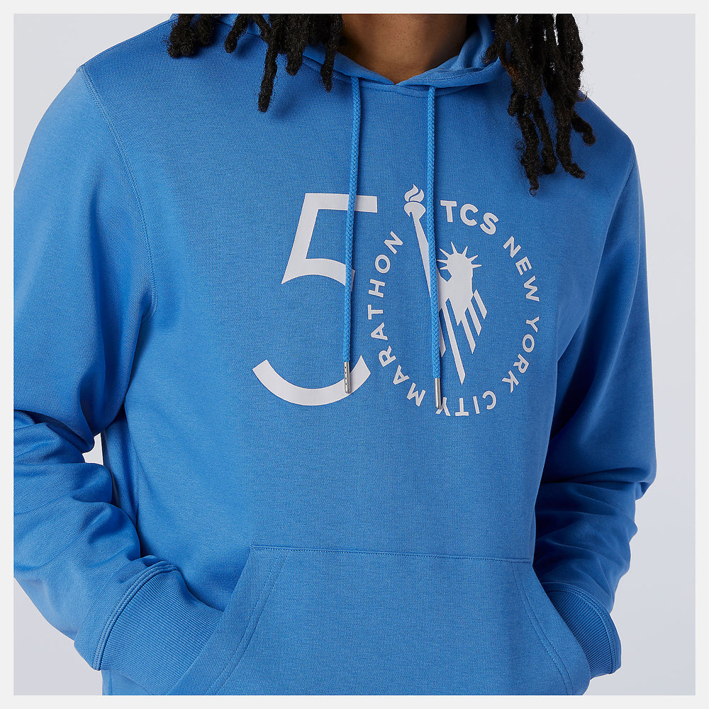 Faded Cobalt NYC Marathon Essentials Stacked Logo Po Hoodie / New Balance Men