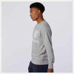 Athletic Grey NB Essentials Stacked Logo Crew / New Balance Men