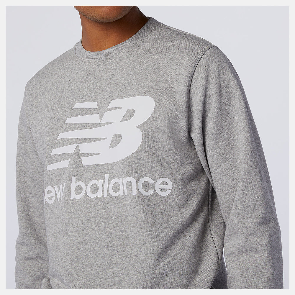 Athletic Grey NB Essentials Stacked Logo Crew / New Balance Men