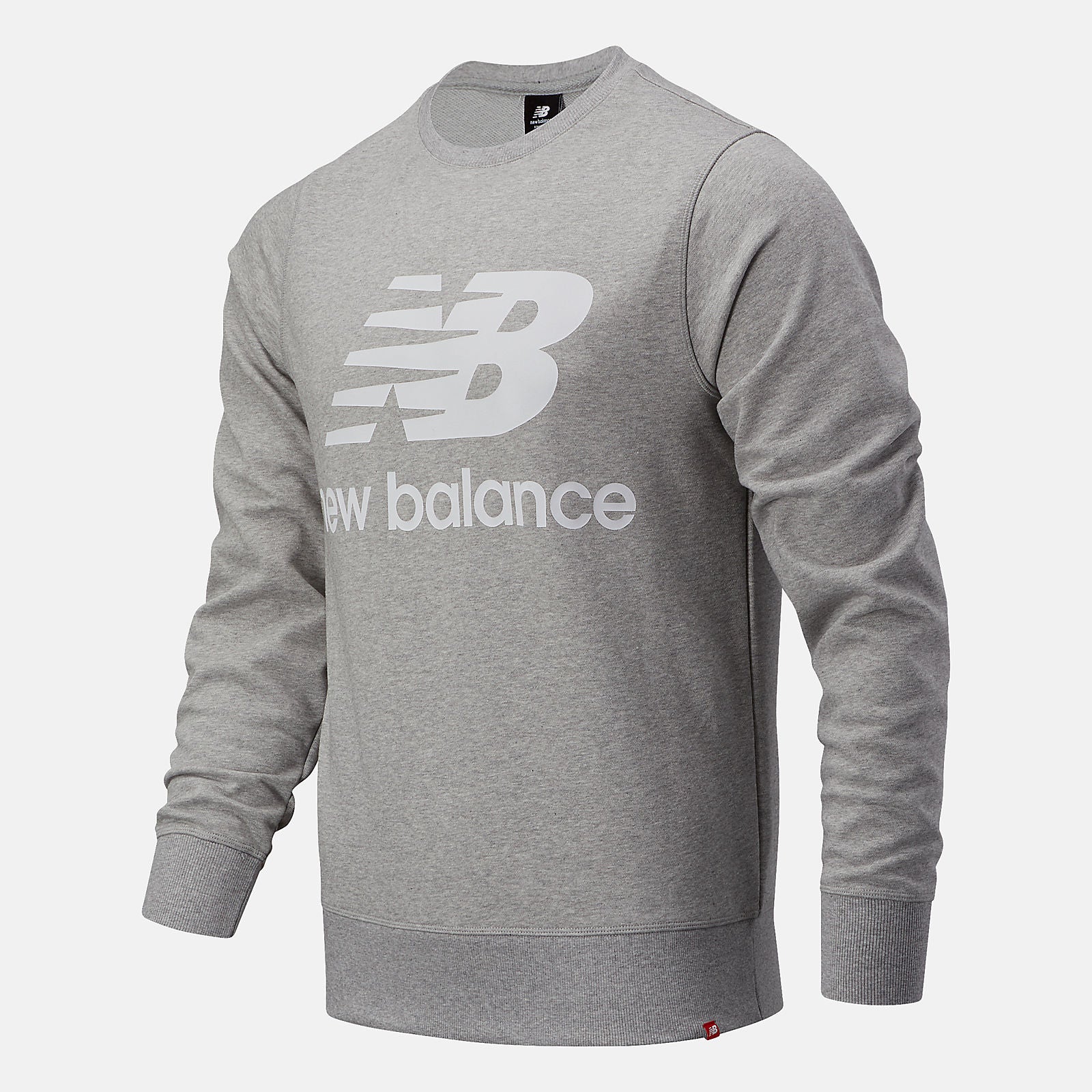 Athletic Grey NB Essentials Stacked Logo Crew / New Balance Men