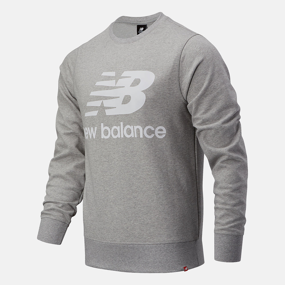 Athletic Grey NB Essentials Stacked Logo Crew / New Balance Men