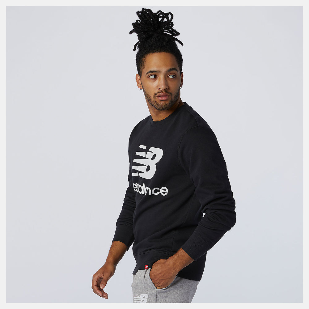 Black NB Essentials Stacked Logo Crew / New Balance Men