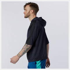 Eclipse Heather Tenacity Lightweight Knit Short Sleeve Hoodie / New Balance Men