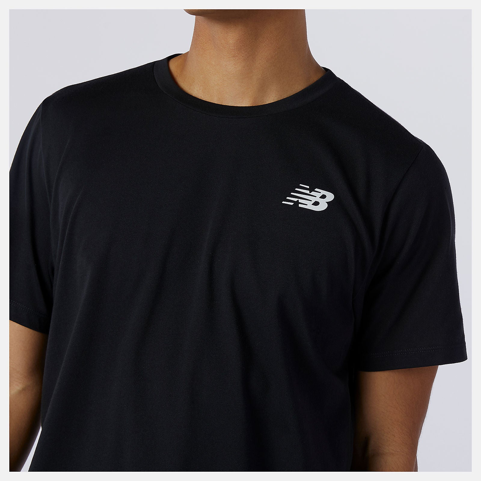 Black Heathertech Tee / New Balance Men