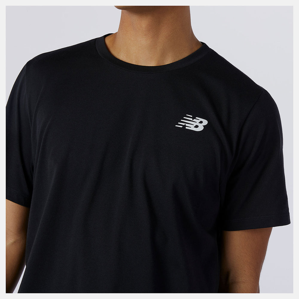 Black Heathertech Tee / New Balance Men