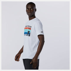 White Multi Graphic Heathertech Tee / New Balance Men