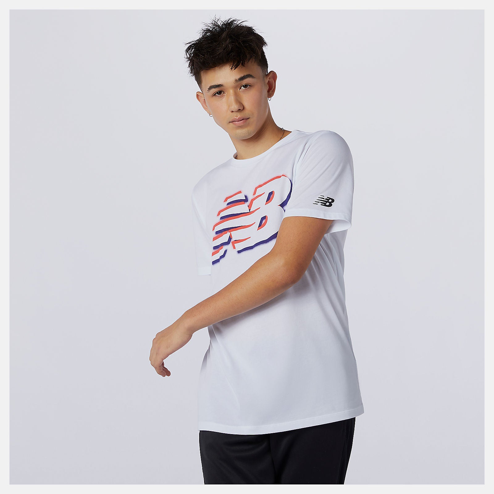 White Graphic Heathertech Tee / New Balance Men