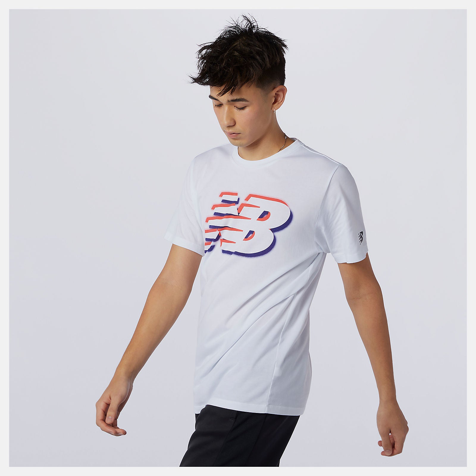 White Graphic Heathertech Tee / New Balance Men