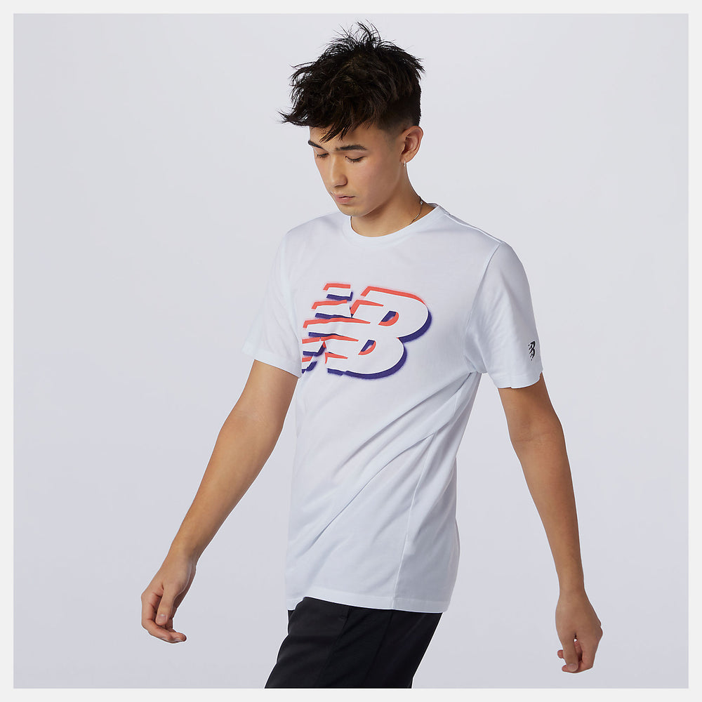 White Graphic Heathertech Tee / New Balance Men