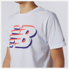 White Graphic Heathertech Tee / New Balance Men