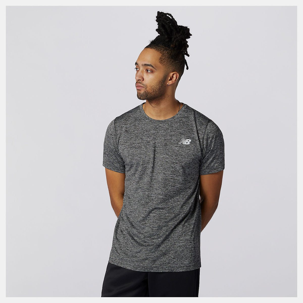 Black Heather Tenacity Tee / New Balance Men