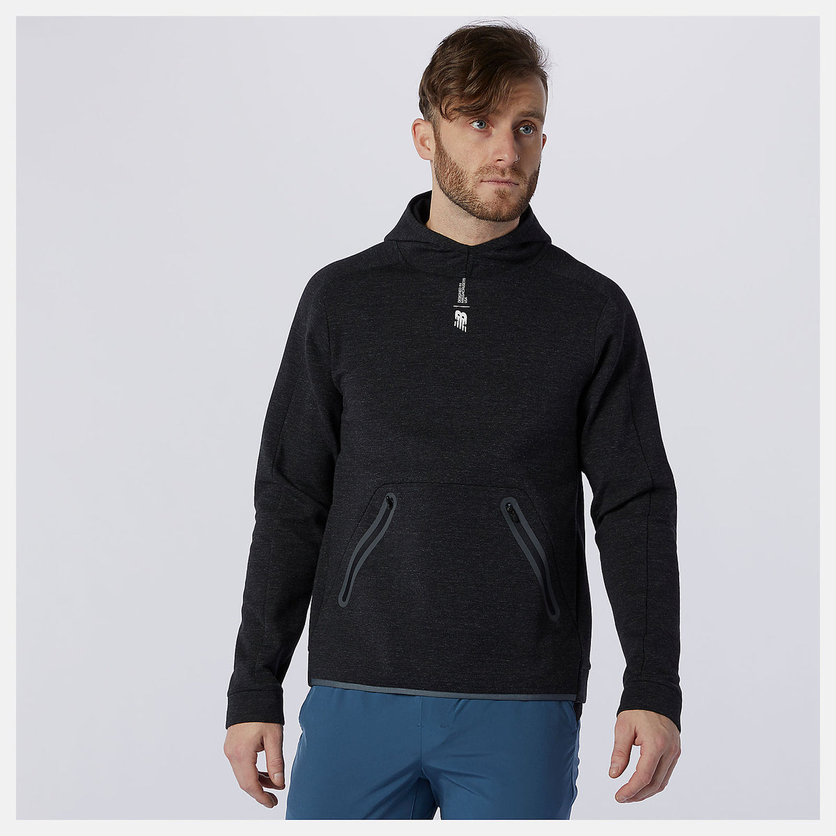 Black Heather Fortitech Fleece Pullover / New Balance Men