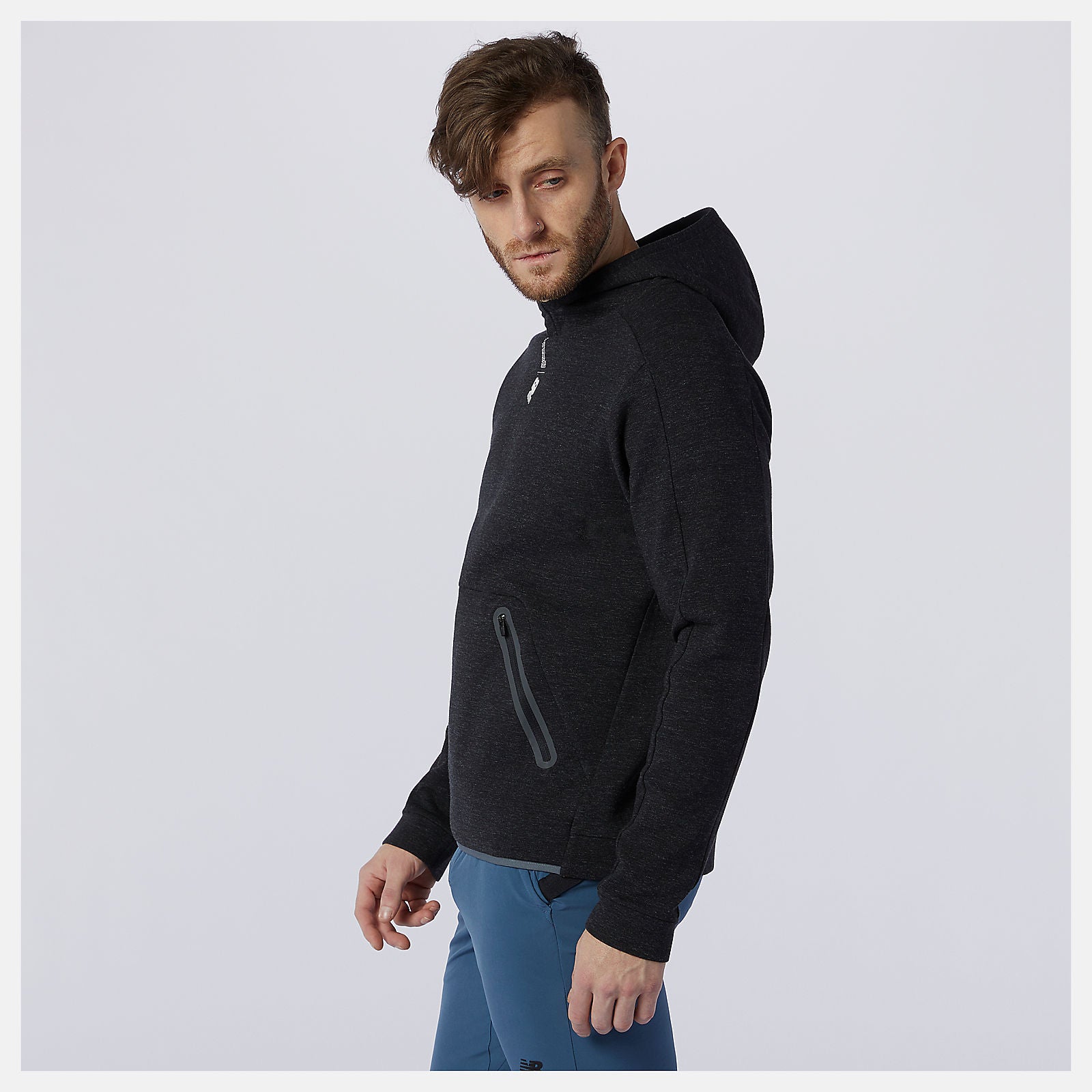 Black Heather Fortitech Fleece Pullover / New Balance Men