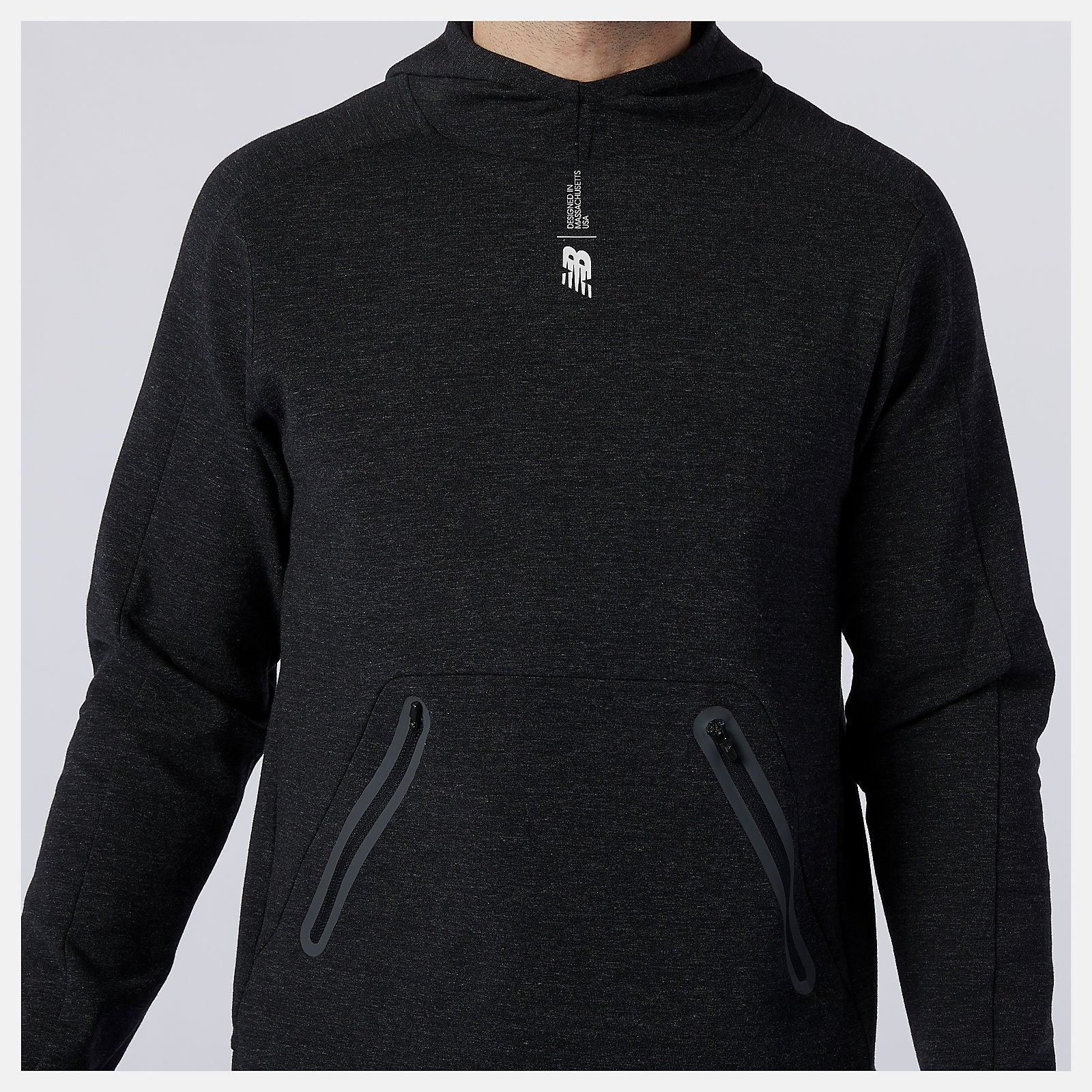 Black Heather Fortitech Fleece Pullover / New Balance Men