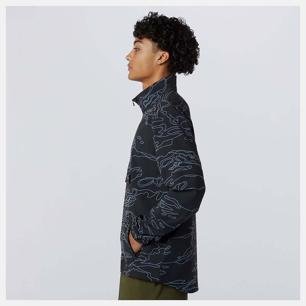 Black Print Fortitech Printed Woven Pullover / New Balance Men