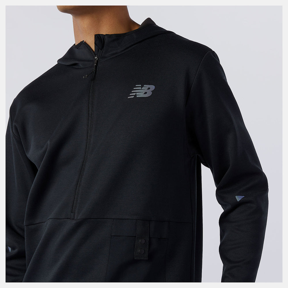 Black Heather Q Speed Fuel Hoodie / New Balance Men