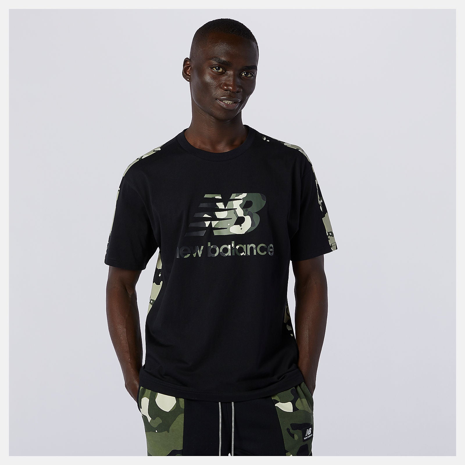 Black Multi NB Essential Camo Tee / New Balance Men