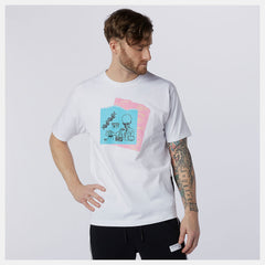 White NB Athletics Evans Science Tee / New Balance Men