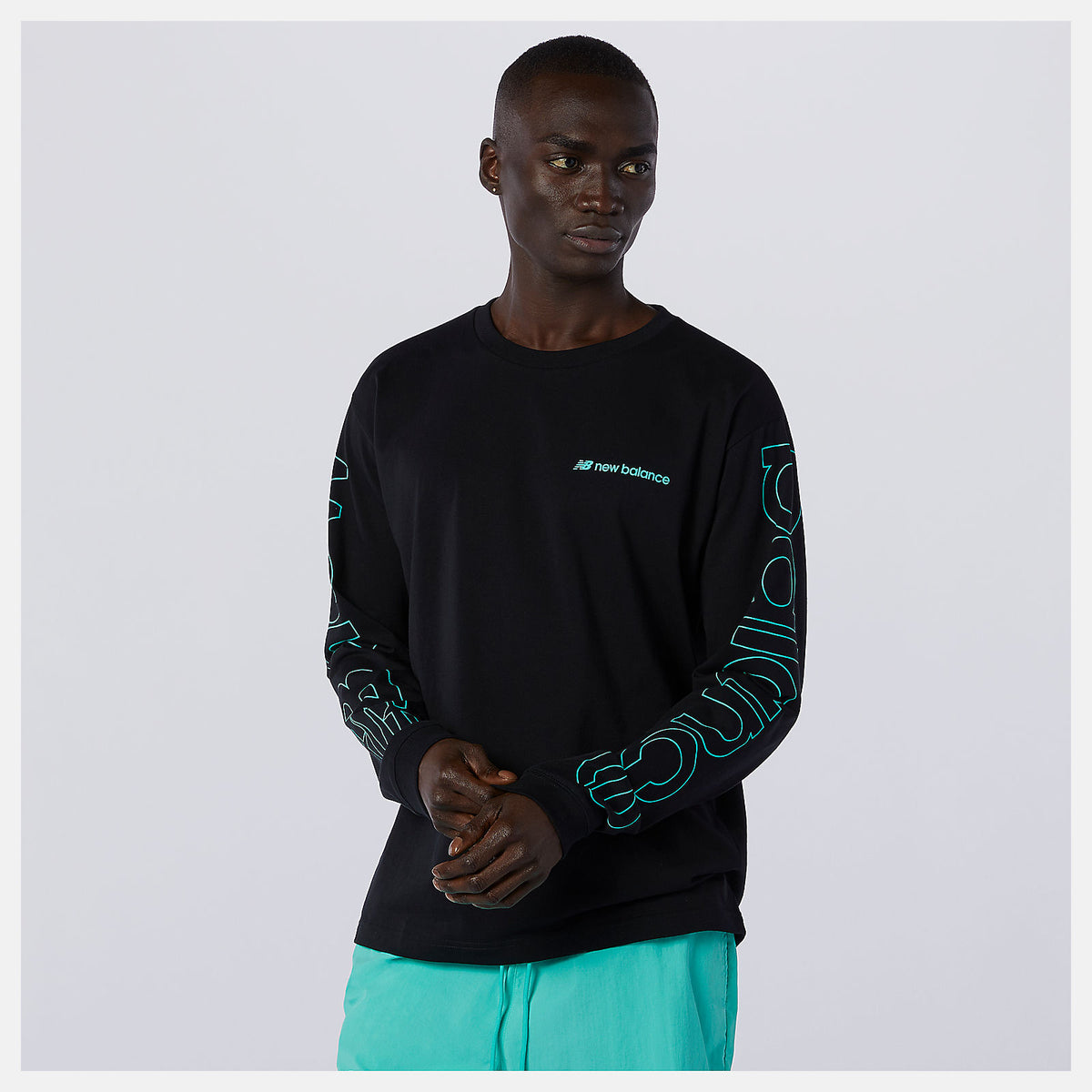 Black NB Sport Style Optiks Longsleeve Tee / New Balance Men