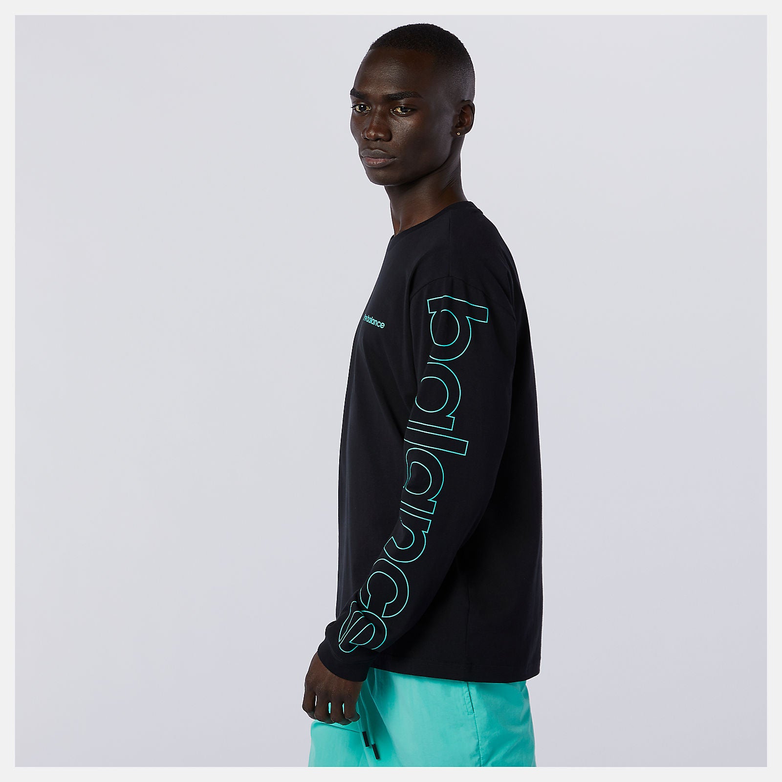 Black NB Sport Style Optiks Longsleeve Tee / New Balance Men