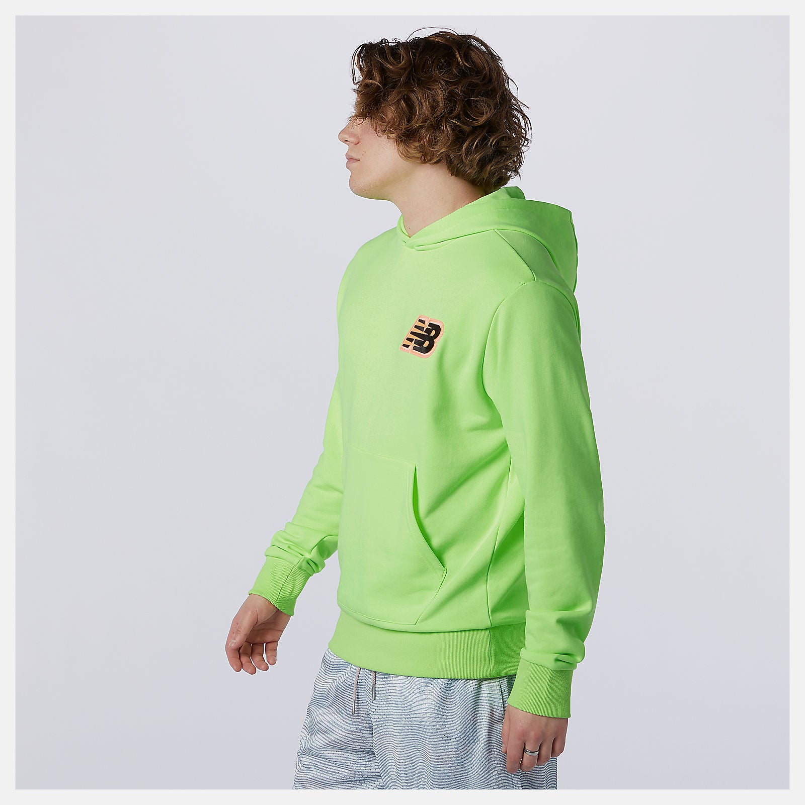 Bleached Lime Glo NB Athletics Psy Varsity Hoodie / New Balance Men