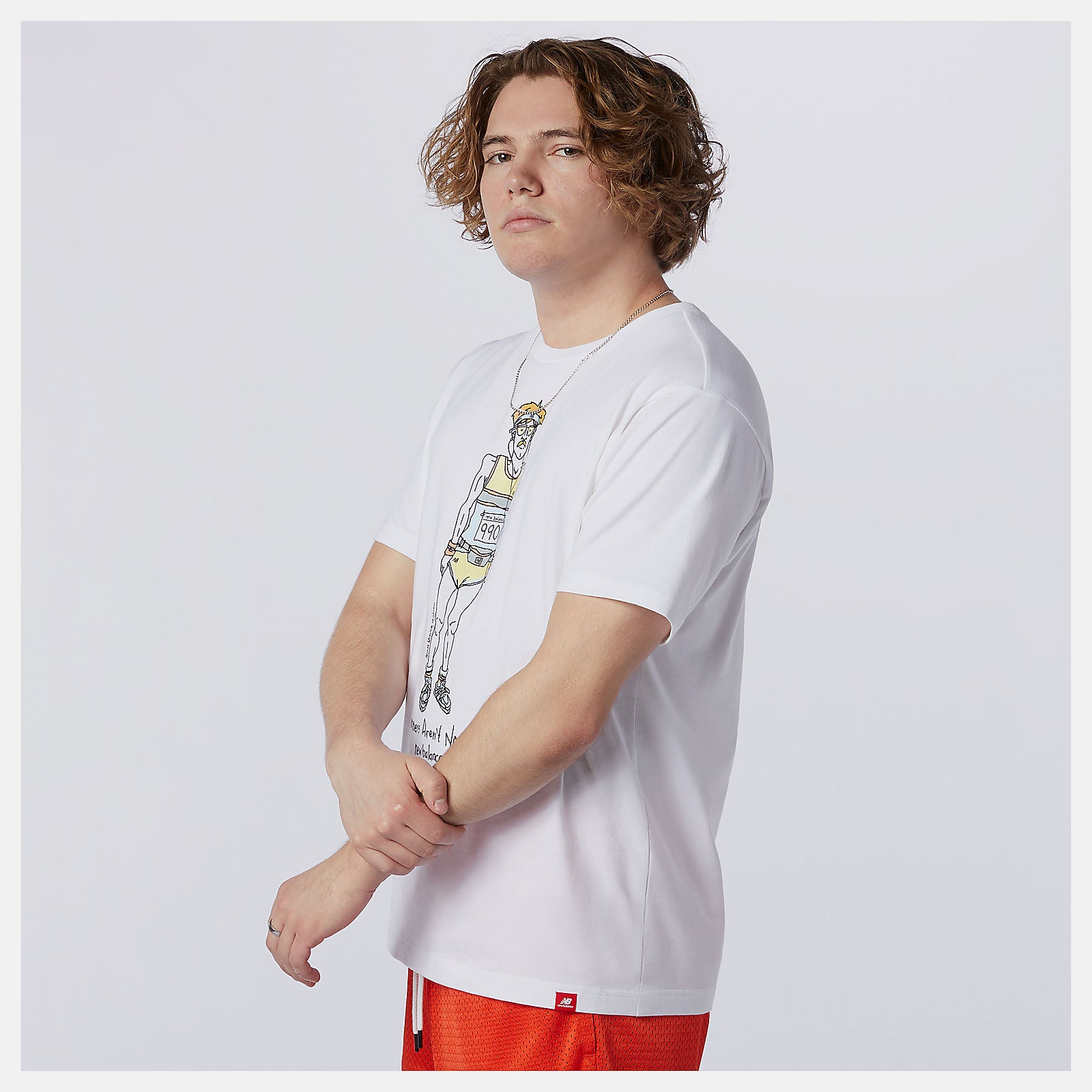 White NB Essentials Runner Tee / New Balance Men