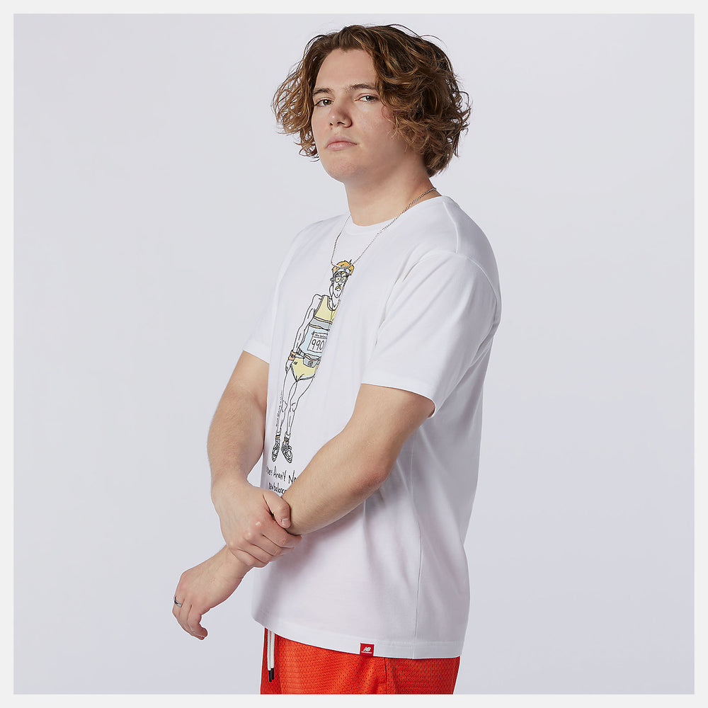 White NB Essentials Runner Tee / New Balance Men