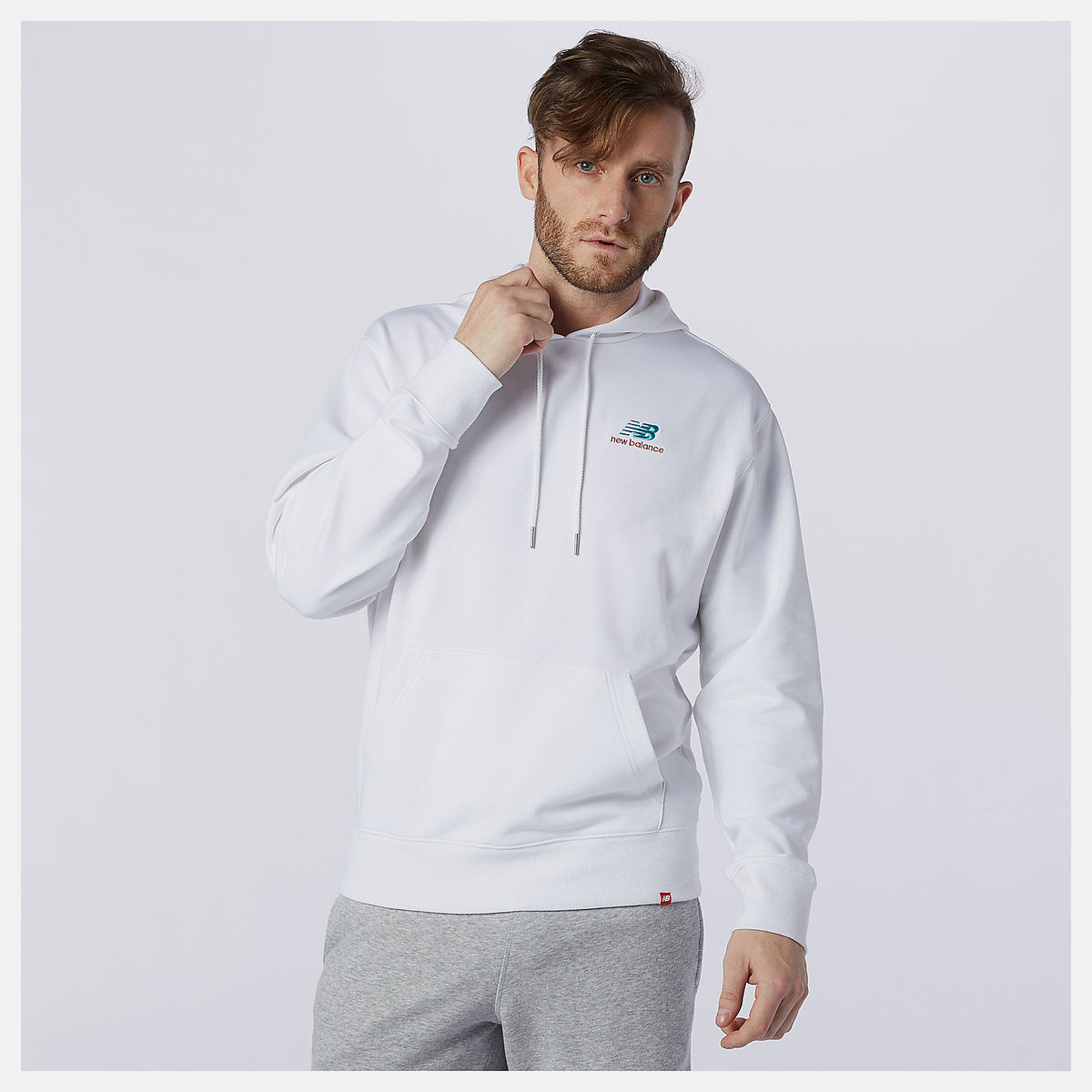 White NB Essentials Embroidered Hoodie / New Balance Women|Men