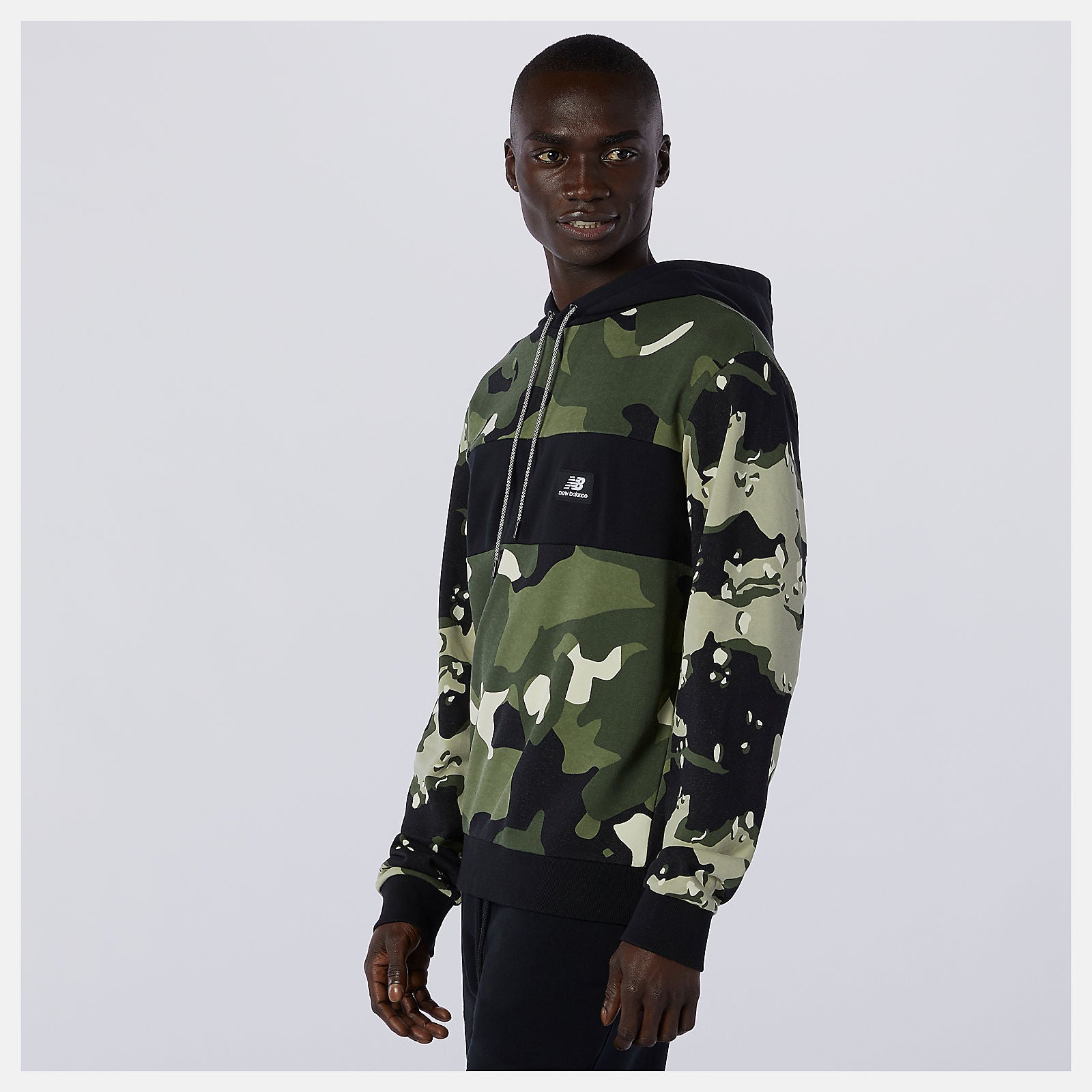 Black/Magnet NB Essentials Fleece Camo Hoodie / New Balance Men