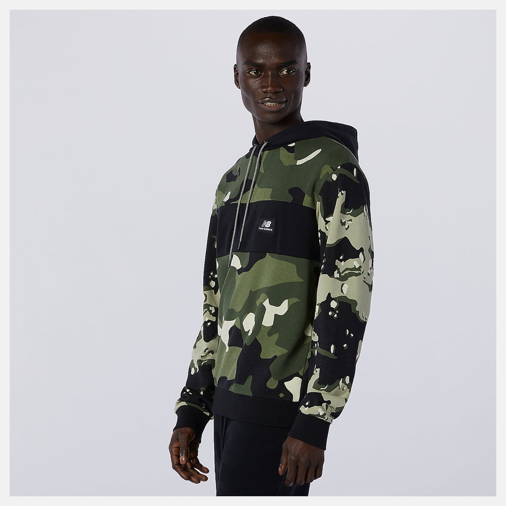 Black/Magnet NB Essentials Fleece Camo Hoodie / New Balance Men