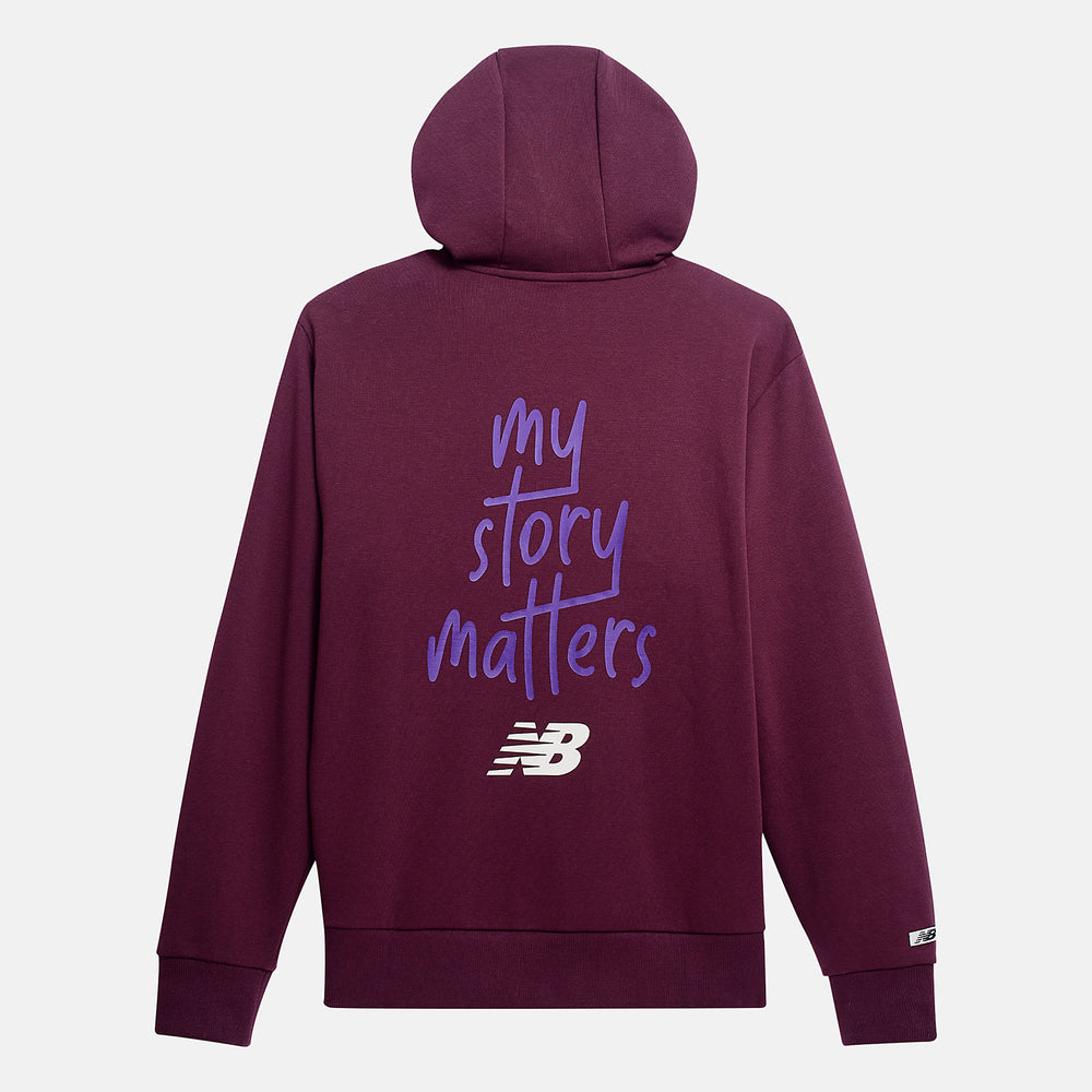 NB Burgundy My Story Matters Hoodie / New Balance Men