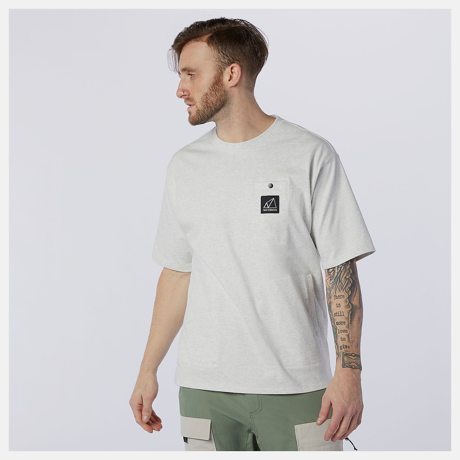 Sea Salt Heather NB All Terrain Pocket Tee / New Balance Men