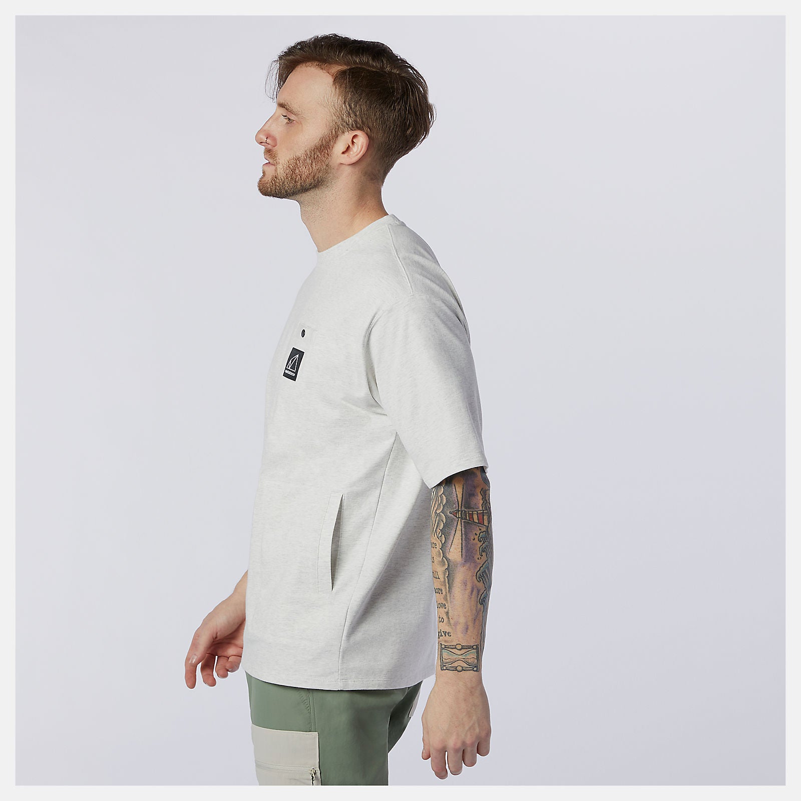 Sea Salt Heather NB All Terrain Pocket Tee / New Balance Men