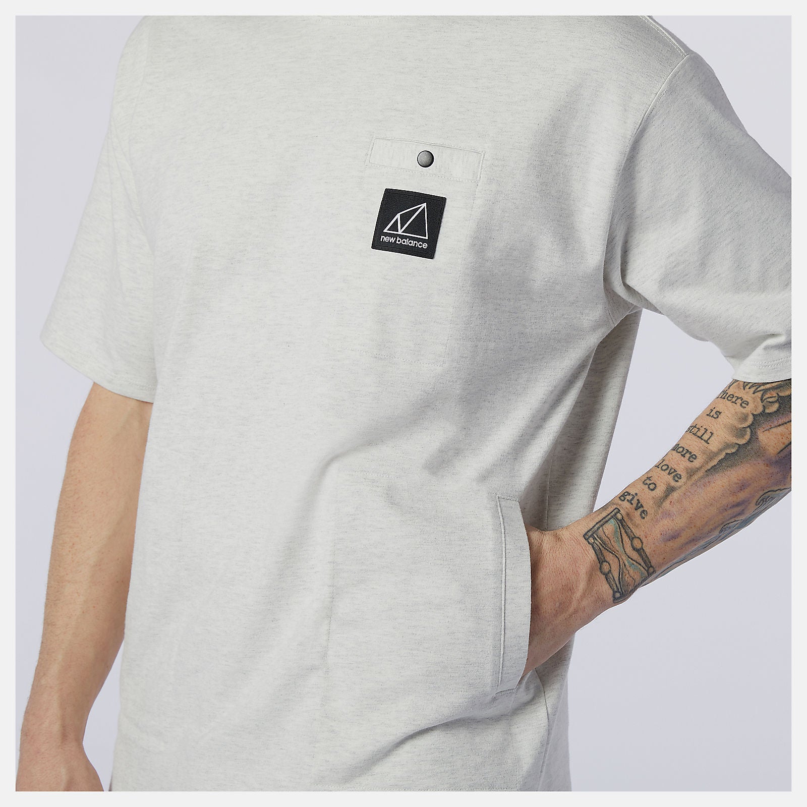 Sea Salt Heather NB All Terrain Pocket Tee / New Balance Men